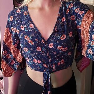 Floral Crop Blouse